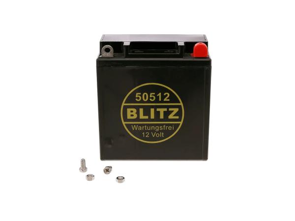 Batterie 12V 5,5Ah AGM BLITZ 50512 (Vlies - wartungsfrei) - Simson S50, S51, S70, S53, S83, SR50, SR80,  GP10068564 - Bild 1