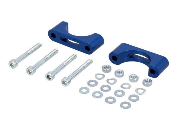 Set: CNC Klemmstücke für Schutzblech, Blau eloxiert, für Scheibenbremse - für Simson S50, S51, S70, SR50, SR80,  10072946 - Bild 1
