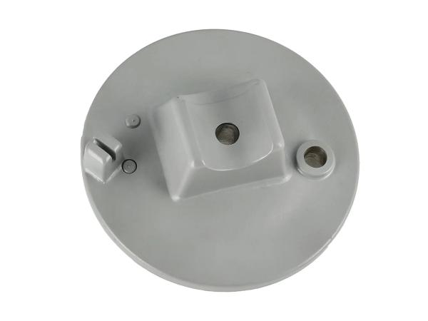 Bremsschild vorn - grau pulverbeschichtet - mit Bolzen - Simson SRA50, MSA50-Spatz,  10061302 - Bild 1