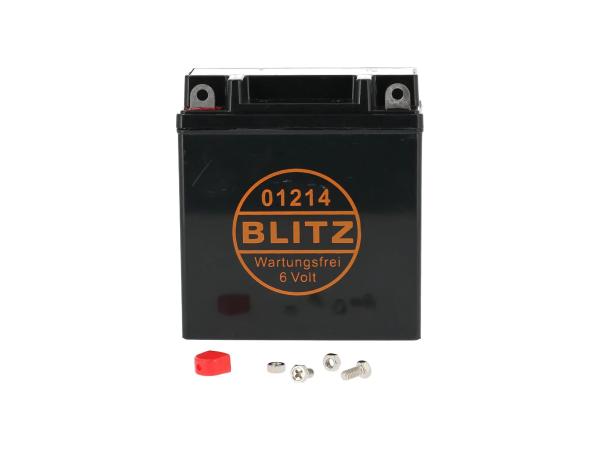 Batterie 6V 12Ah BLITZ 01214 (Vlies - wartungsfrei) - Simson S50, S51, S70, S53, S83, SR50, SR80,  GP10068552 - Bild 1