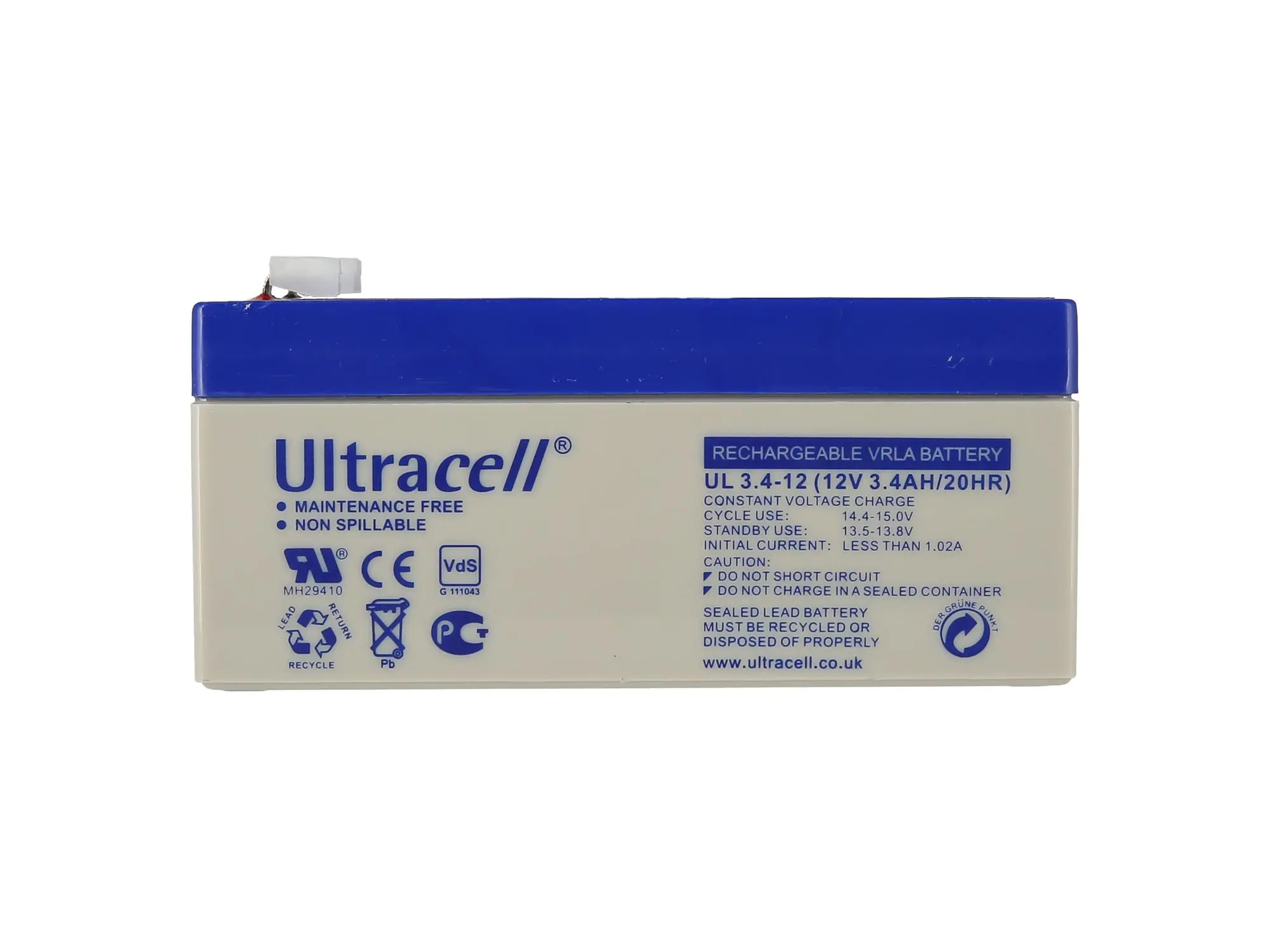 Batterie 12V 3,4Ah Ultracell (Gelbatterie), Art.-Nr.: GP10000567 - Bild 1