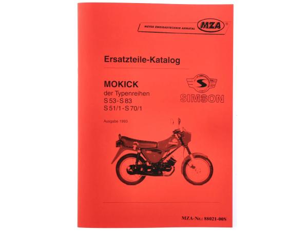 Buch - Ersatzteilkatalog Simson Mokick S53-S83, S51/1-S70/1, Ausg.1993,  10016882 - Bild 1