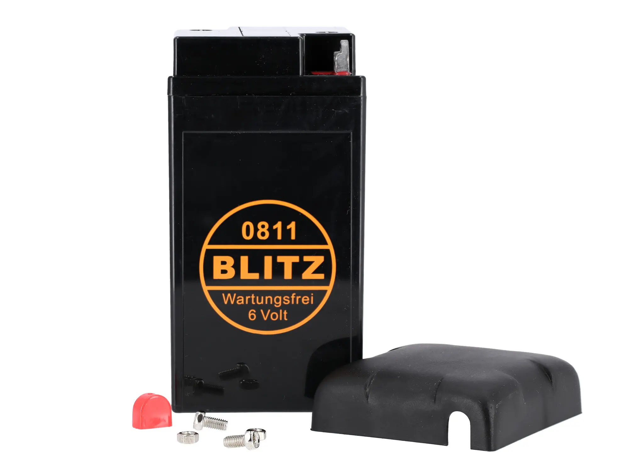 Battery 6V 8Ah (fleece - maintenance-free) with cover - for Simson AWO, MZ, EMW, Item no: GP10068530 - Image 1