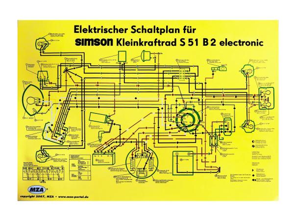 Schaltplan Farbposter (69x49cm) Simson S51 B2,  10007833 - Bild 1