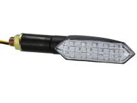 Set: 2x Blinker 12V LED, mit Lauflicht Breite Ausführung in Mattschwarz mit Klarglas, E-geprüft - für Moped und Motorrad, Art.-Nr.: 10076884 - Bild 2