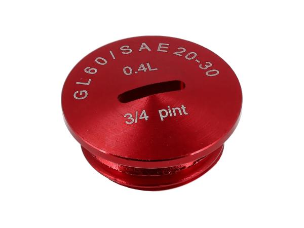 Verschlussschraube Rot, Aluminium eloxiert (Öleinfüllöffnung), ohne O-Ring,  10070431 - Bild 1