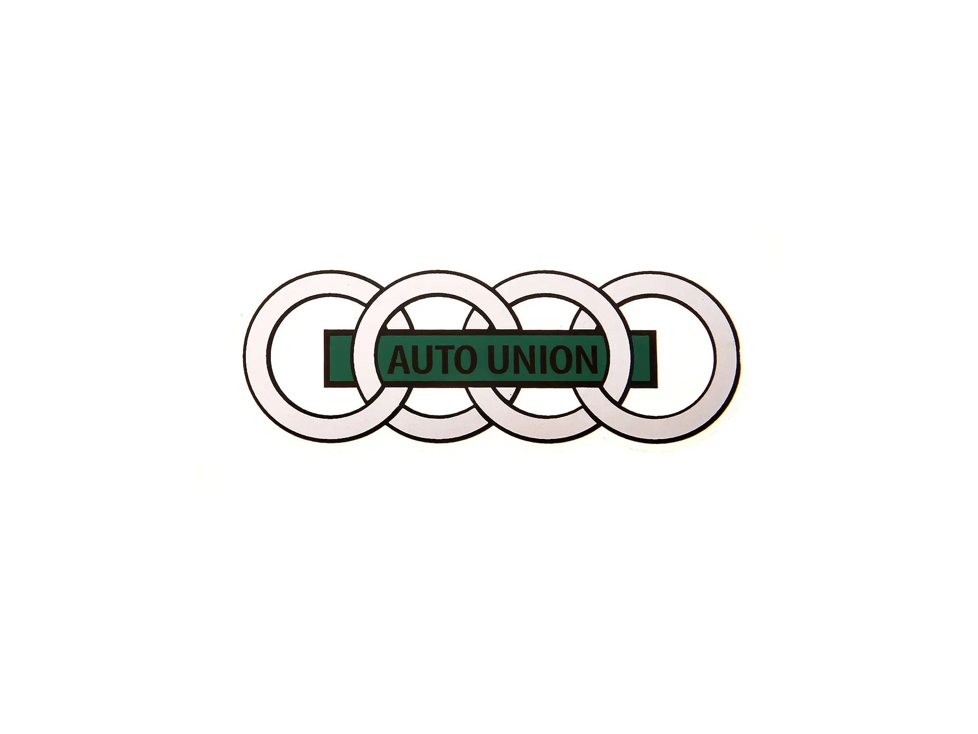 Aufkleber "Auto Union" DKW Ringe, silber/grün, für Kotflügel, Art.-Nr.: 10057018 - Bild 1