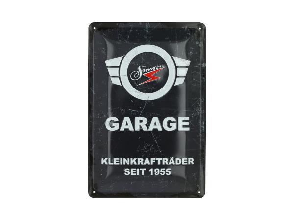 Blechprägeschild "SIMSON-Garage" 20x30 cm, grau/weiß,  10070952 - Bild 1