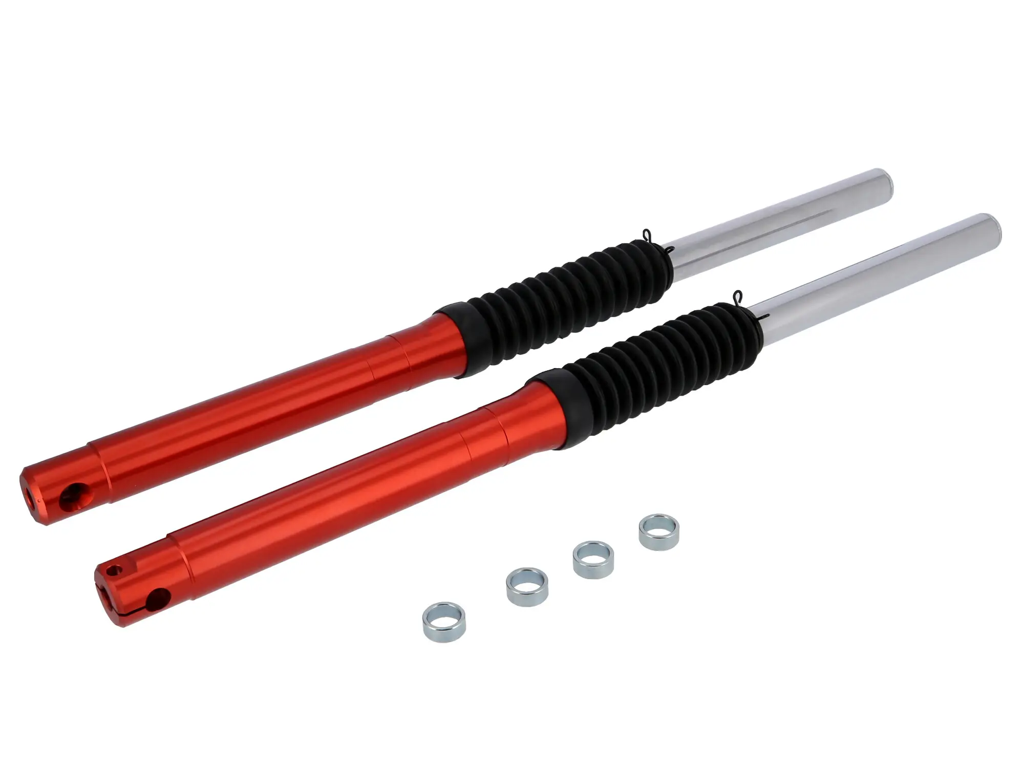 Set: ZT-Tuning Telegabel Rot eloxiert, für Trommelbremse, hydraulische Dämpfung - für Simson S50, S51, S70, S53, S83, Art.-Nr.: 10073535 - Bild 1