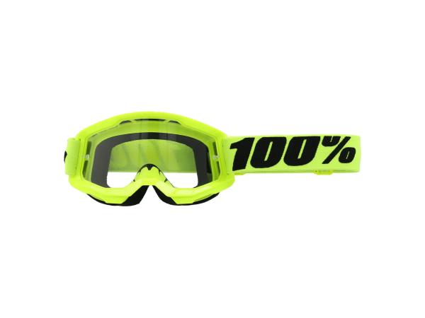100% Motocross Brille STRATA 2 - Neongelb / Klar,  10071985 - Bild 1