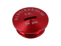 Verschlussschraube Rot, Aluminium eloxiert (Öleinfüllöffnung), ohne O-Ring, Art.-Nr.: 10070431 - Bild 1