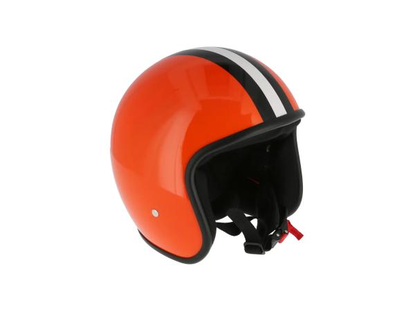 ARC Helm "Modell A-611" Retrolook - Orange mit Streifen,  10071217 - Bild 1