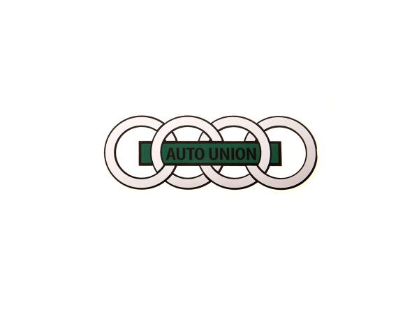 Aufkleber "Auto Union" DKW Ringe, silber/grün, für Kotflügel,  10057018 - Bild 1