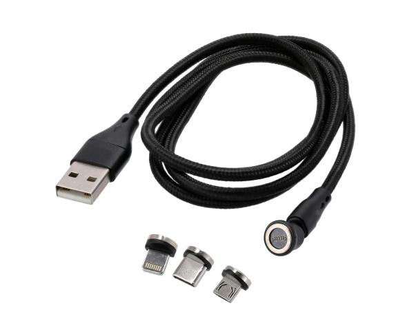 Magnetisches USB-Ladekabel 3 in 1 Farbe schwarz,  10076814 - Image 1