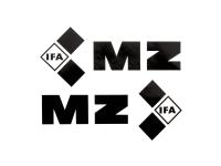 Set: 2x Schriftzug (Folie) "IFA MZ" schwarz für Tank - für MZ ETZ125, ETZ150, ETZ250, Art.-Nr.: 10067977 - Bild 1