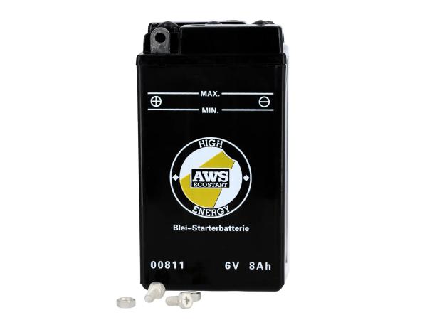Batterie 6V 8Ah AWS (ohne Säure) ohne Deckel - für MZ ES, RT, BK350, - Simson AWO - IWL Pitty, SR56 Wiesel, SR59 Berlin,  GP10068541 - Bild 1