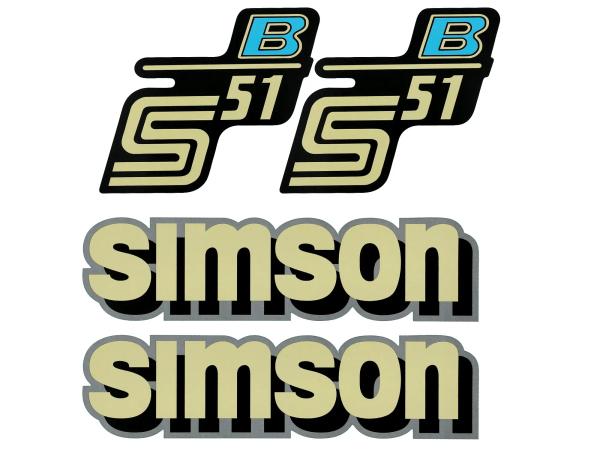 Dekorsatz Wasserschiebebild Retro "B" 4-teilig - für Simson S51,  10078282 - Bild 1