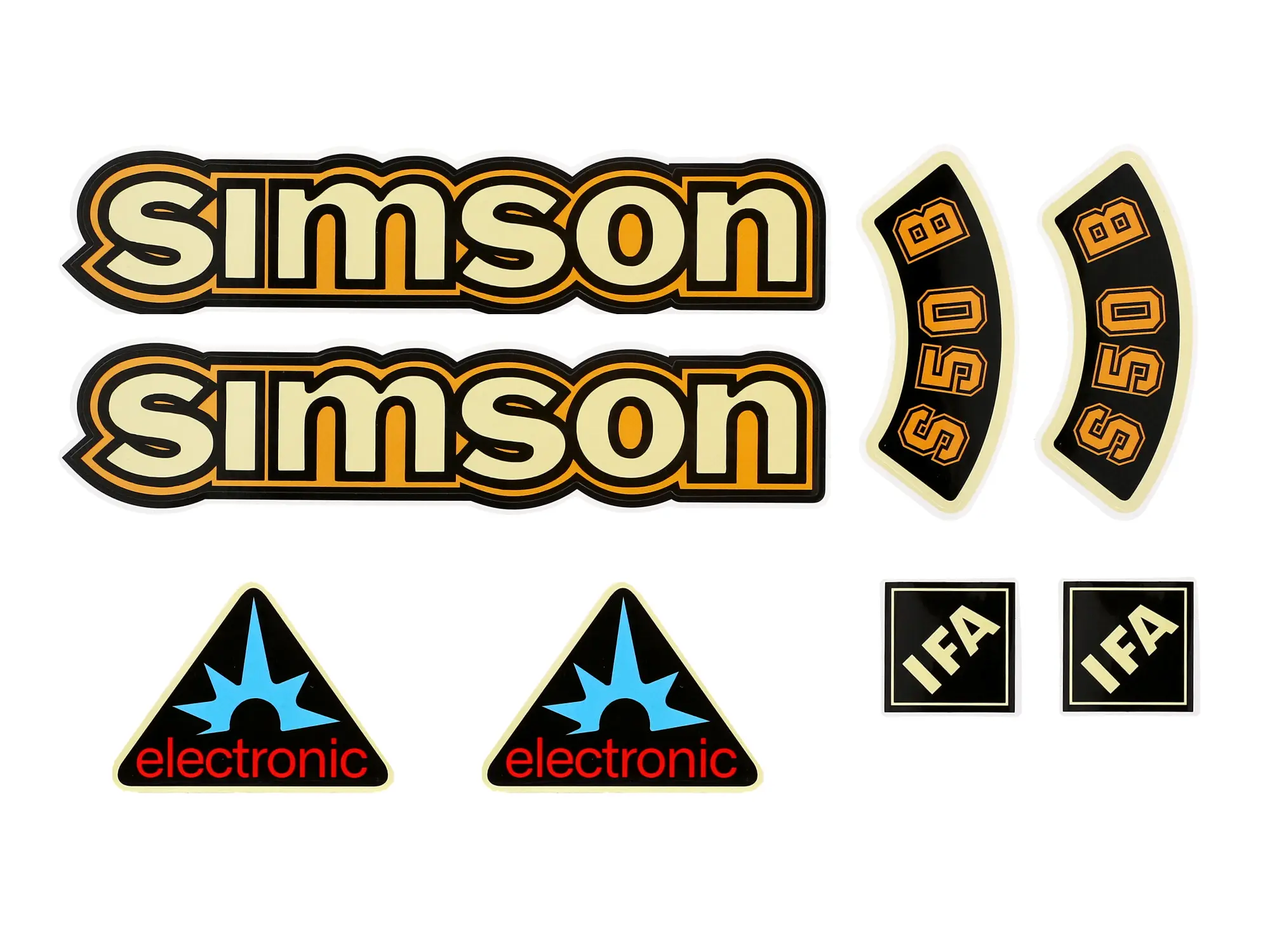 Dekorsatz "electronic" 8-teilig, Gelb - für Simson S50B, Art.-Nr.: 10078273 - Bild 1