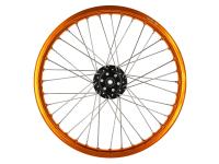 Speichenrad 1,6 x 19" für Scheibenbremse, schwarze Nabe, Alufelge Orange eloxiert + Edelstahlspeichen - Simson S53OR, S83OR, Item no: 10076029 - Image 3