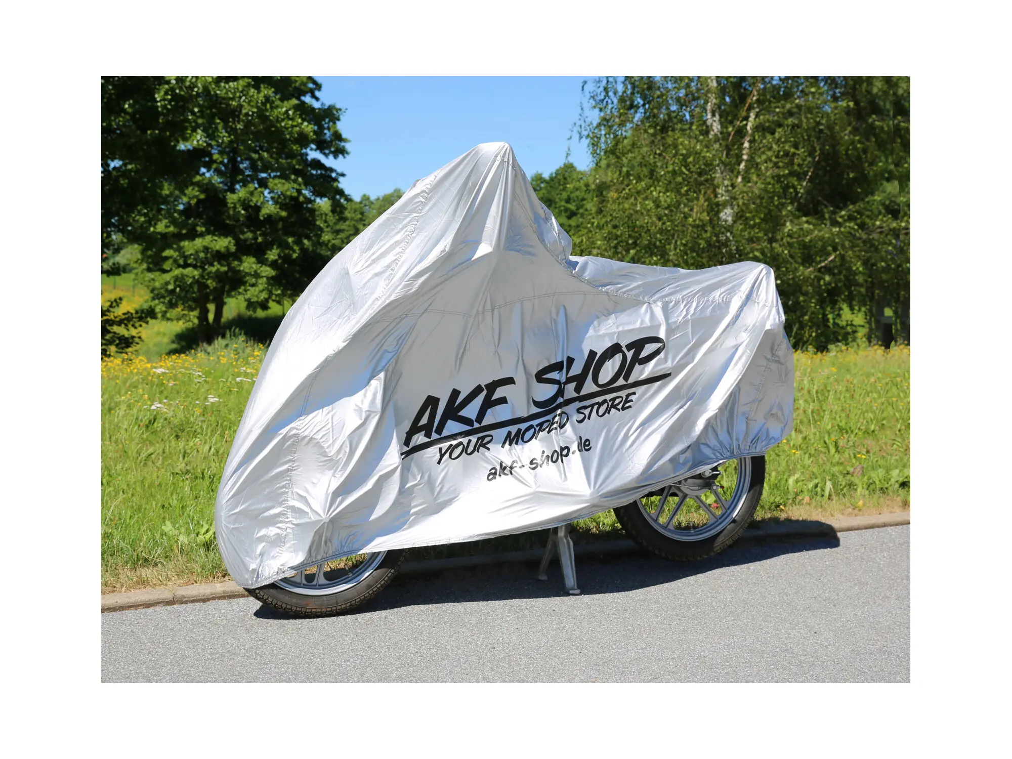 Abdeckplane "AKF Shop - your moped store" - grau, Art.-Nr.: 10062332 - Bild 1