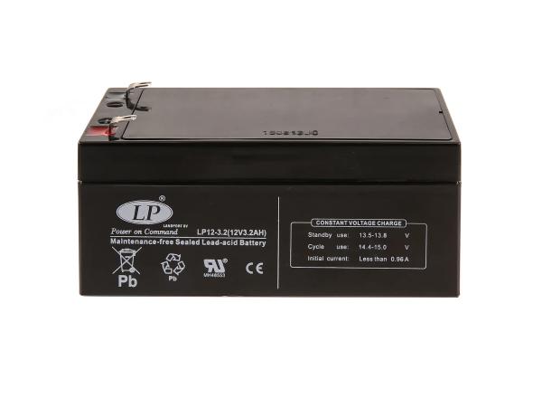 Batterie 12V 3,2Ah LANDPORT (Vlies - wartungsfrei) für Umbausatz - für Simson AWO 425, MZ RT,  GP10068545 - Bild 1