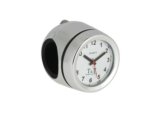 Analog-Uhr mit Lenkerhalter, Aluminium poliert,  10072208 - Bild 1