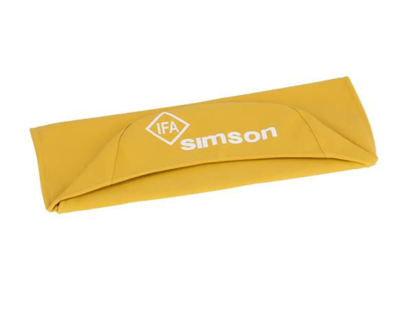 Sitzbezug glatt, gelb mit SIMSON-Schriftzug - Simson S50, S51, S70, KR51/2 Schwalbe, SR4-3 Sperber, SR4-4 Habicht,  10002825 - Bild 1