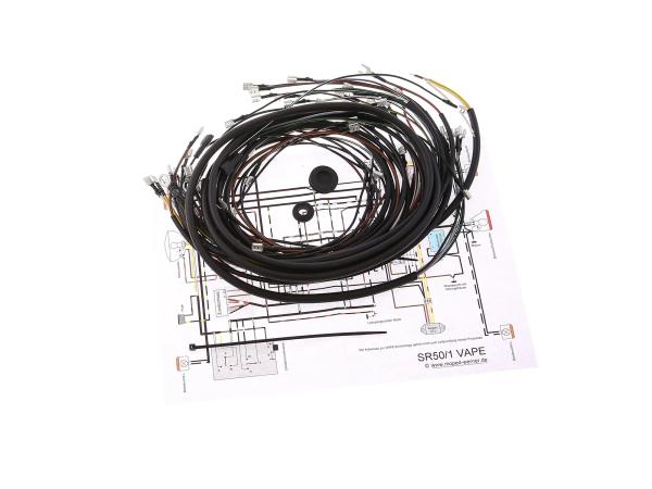Kabelbaumset SR50, 12V optimiert für Vape, mit Schaltplan - Simson SR50/1B, SR50/1C,  10066963 - Bild 1