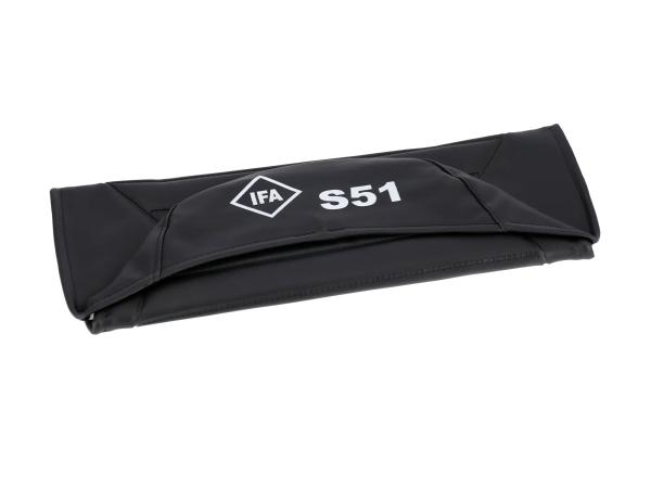 Sitzbezug strukturiert, schwarz mit "IFA S51"-Schriftzug - für Simson S51,  10055115 - Bild 1