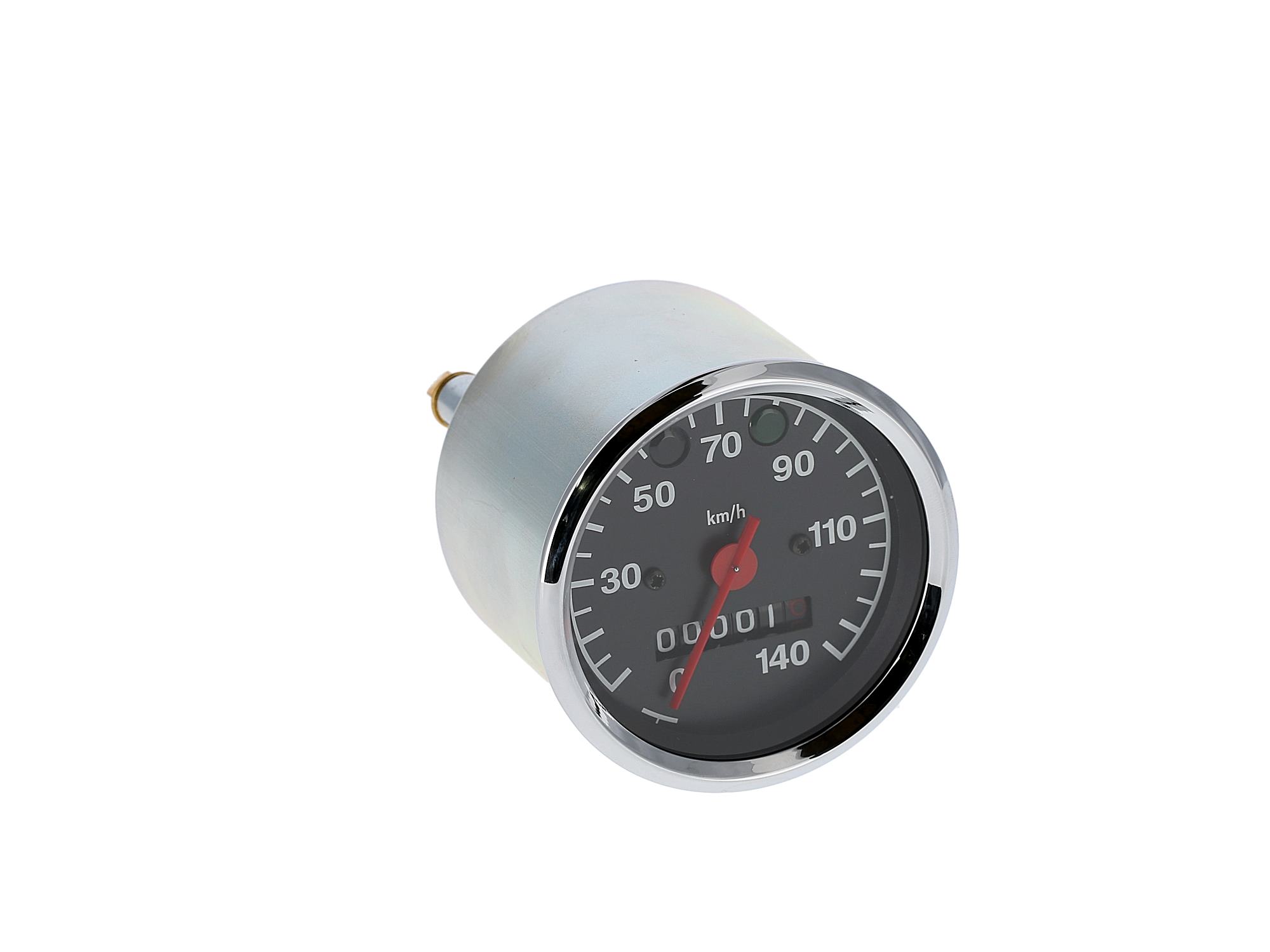Tachometer bis 140 km/h, Ø80mm, Kontrollleuchten BLAU + GRÜN - für MZ ETZ, Art.-Nr.: 10066643 - 360° Bild