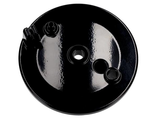 Bremsschild hinten, Schwarz, ohne Bohrung, mit Schlitz - für Simson SR50, SR80,  10078068 - Image 1