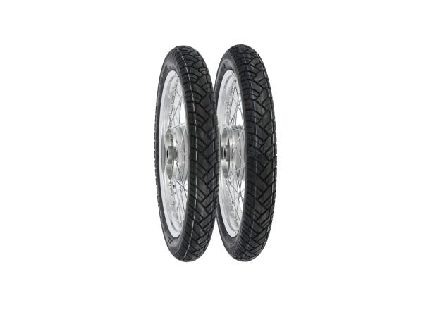 Set: 2x complete wheel 1,6x16" alloy rim + stainless steel spokes + tire Vee Rubber 094,  GP10000722 - Image 1