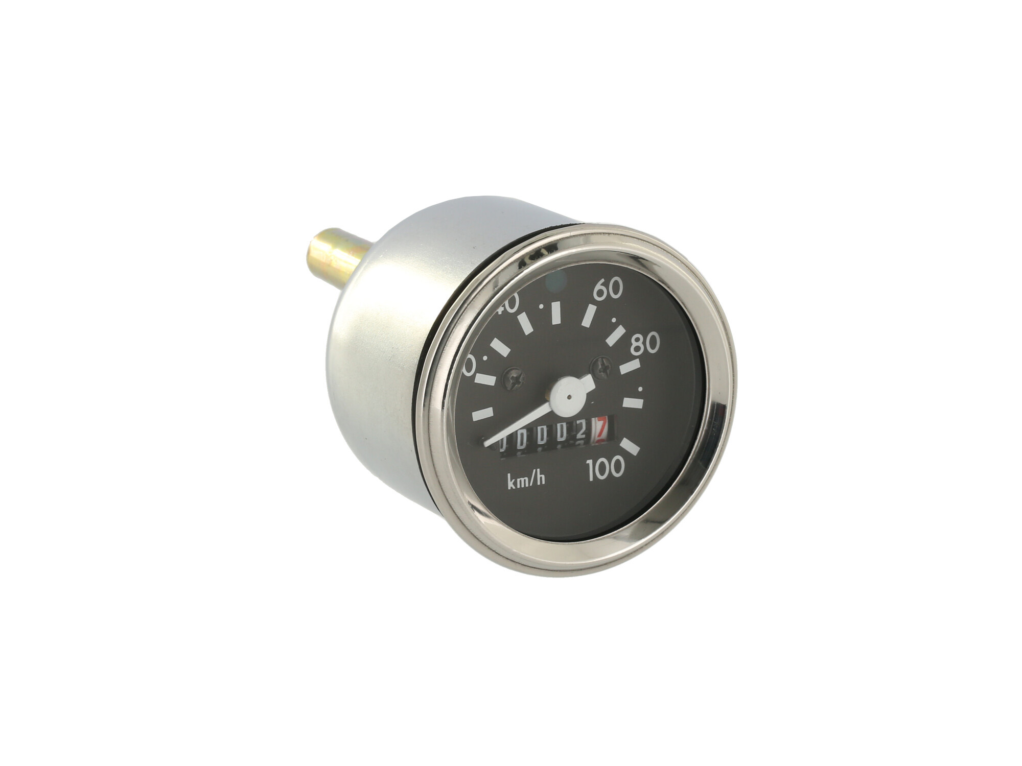 Tachometer, mit Chromring und Blinkkontrolle, bis 100kmh, Art.-Nr.: 10071205 - 360° Bild