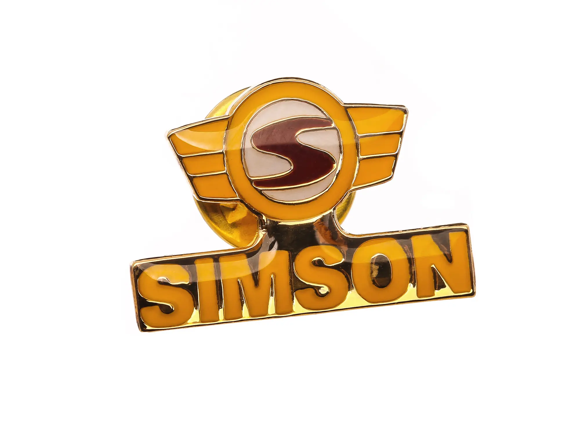 SIMSON-Pin Logo in Gelb/Rot, Art.-Nr.: 10002889 - Bild 1