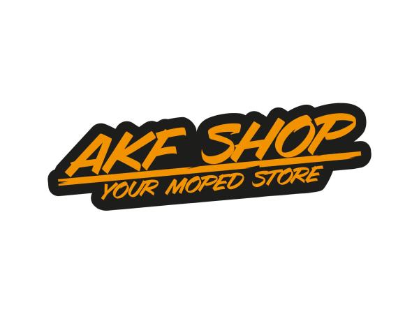 Aufkleber - "AKF Shop - your moped store" Schwarz/Orange, konturgeschnitten,  10070127 - Bild 1