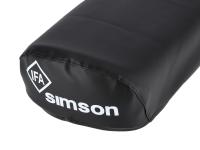 Seat cover smooth, black with SIMSON lettering - Simson S50, S51, S70, KR51/2 Schwalbe, SR4-3 Sperber, SR4-4 Habicht, Item no: 10002828 - Image 4