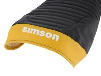 Seat cover structured, black/yellow with SIMSON lettering - Simson S53, S83, SR50, SR80, Item no: 10002835 - Image 4