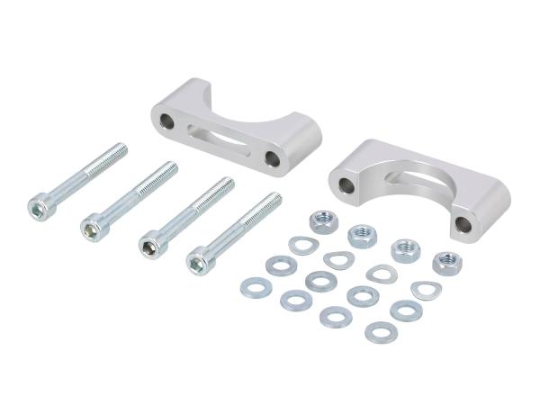 Set: CNC Klemmstücke für Schutzblech, Silber eloxiert, für Scheibenbremse - für Simson S50, S51, S70, SR50, SR80,  10072943 - Bild 1