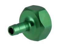 Tankstutzen 6mm, Schlauchanschluss für Steckkupplungen - Grün eloxiert