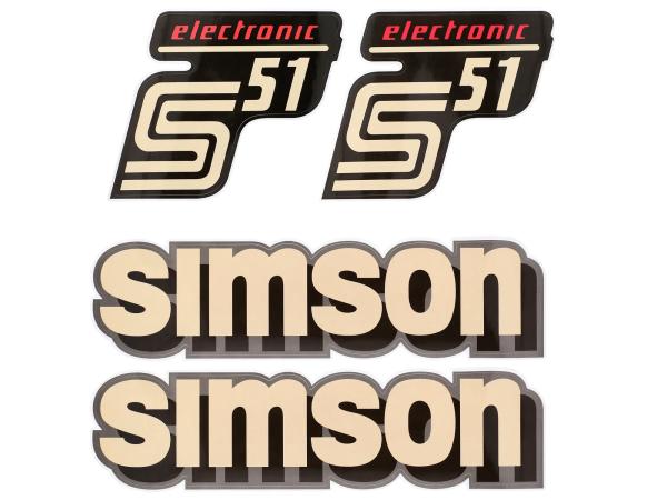 Dekorsatz Retro "electronic" 4-teilig - für Simson S51,  10078256 - Image 1