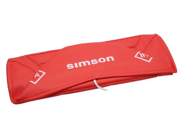 Sitzbezug strukturiert, Rot / Rot für Endurositzbank, mit SIMSON-Schriftzug - Simson S50, S51, S70 Enduro,  10078554 - Bild 1