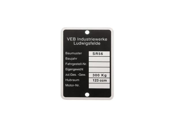 Type plate (aluminium frame badge) - for IWL SR56 Wiesel,  10055035 - Image 1