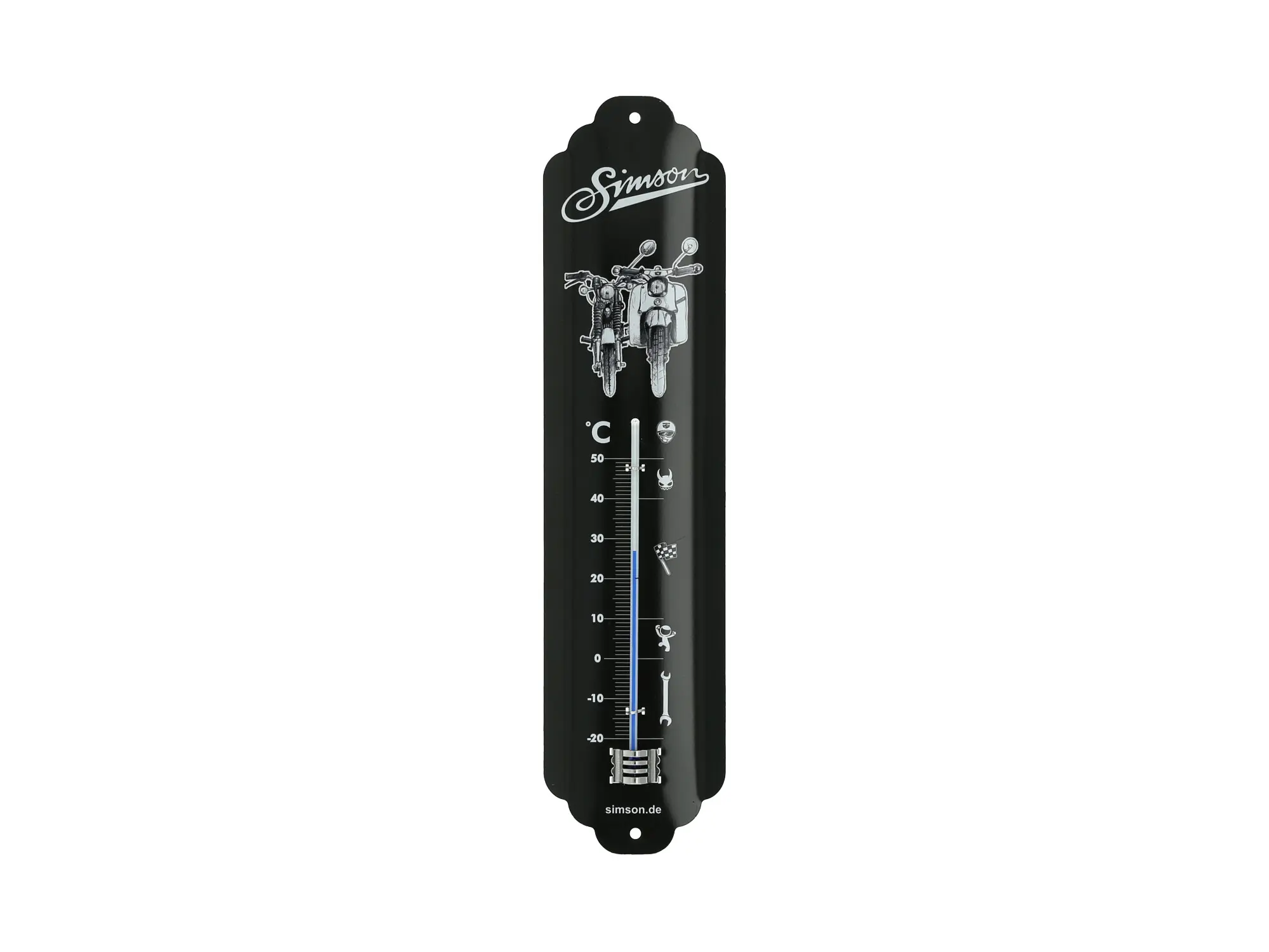 Thermometer "Simson" 6,5x28 cm, schwarz/weiß, Art.-Nr.: 10071005 - Bild 1
