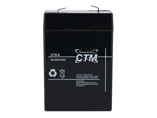 Batterie 6V 4,5Ah CTM (Vlies - wartungsfrei) für Umbausatz - für Simson AWO 425, MZ RT,  GP10068565 - Bild 1