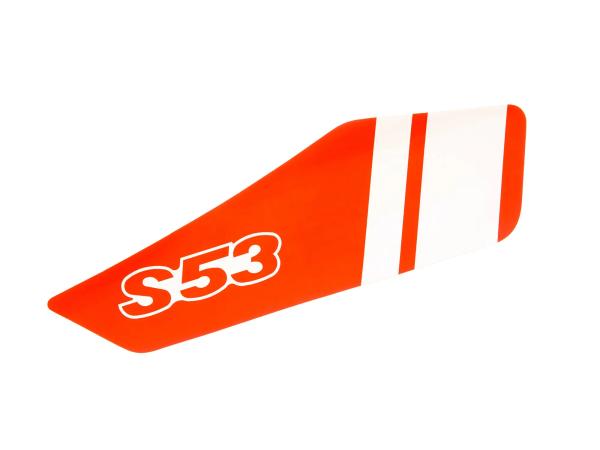Klebefolie für Seitendeckel, rechts, Rot/Weiß - Simson S53,  10068497 - Bild 1