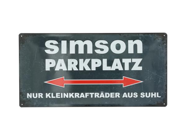 Blechschild "SIMSON-Parkplatz" 25x50 cm, grau/weiß,  10070954 - Bild 1