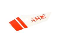 Klebefolie für Seitendeckel, links, Weiß/Rot - Simson S53