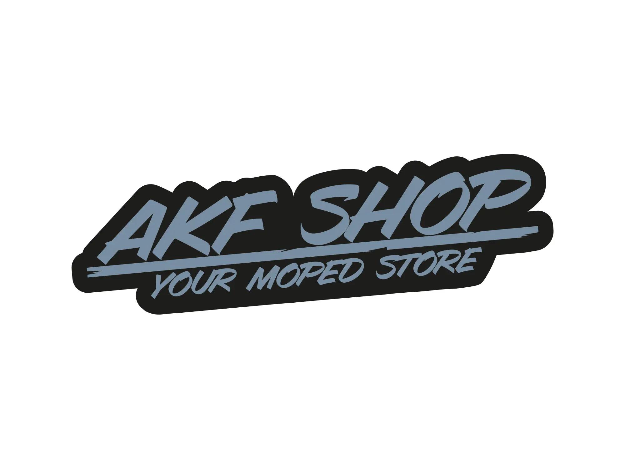 Aufkleber - AKF Shop - your moped store Schwarz/Grau, konturgeschnitten  von AKF
