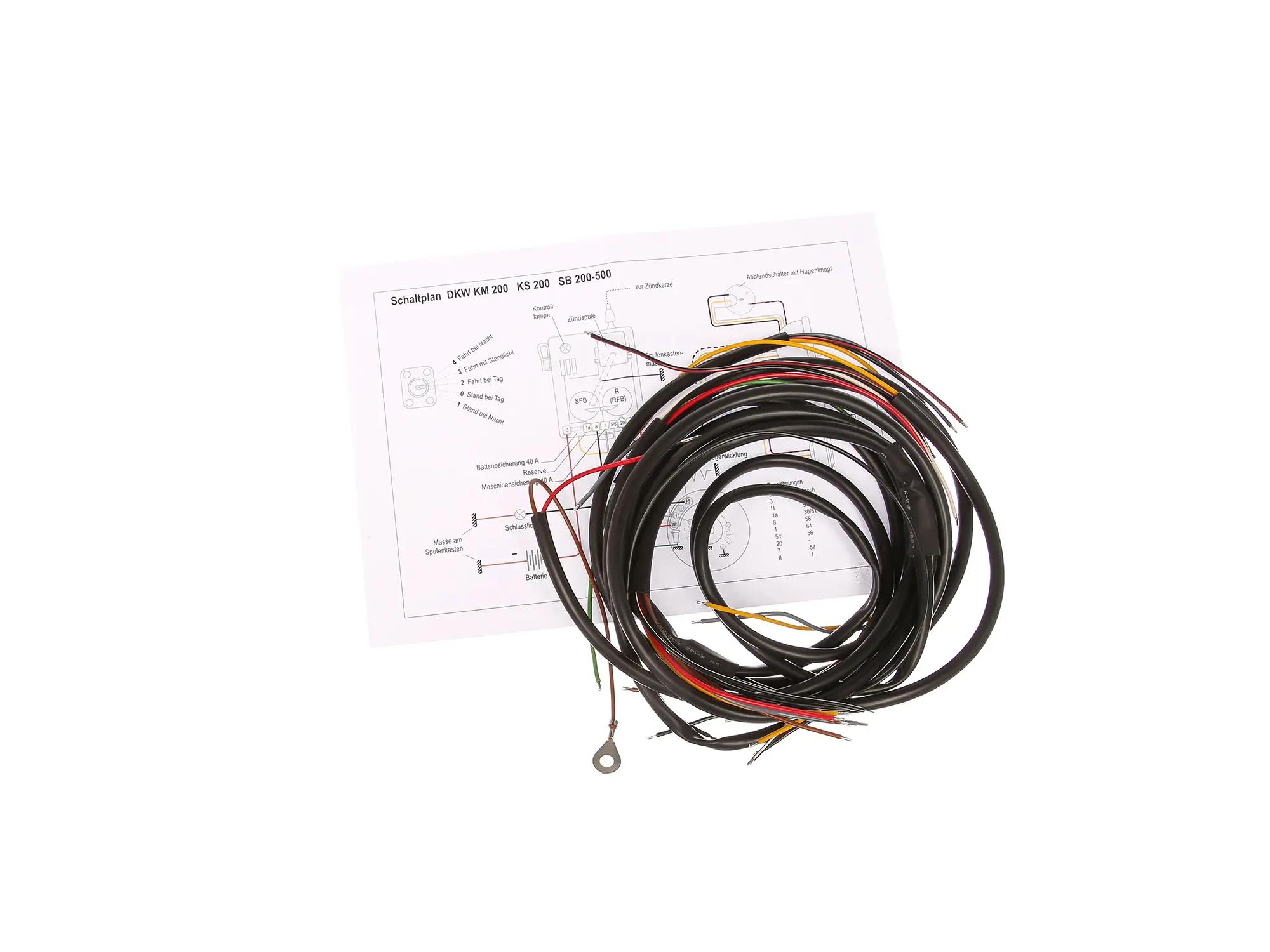 Cable harness suitable for DKW KM 200, KS200, SB200 (+circuit diagram) von  Replika