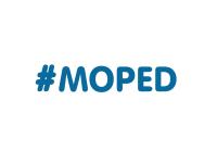 Aufkleber - "#MOPED" Folienplot Blau, mit Übertragungsfolie